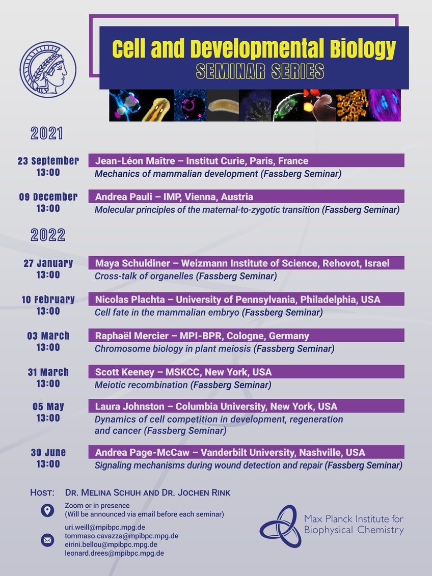 Cell & Developmental Biology Seminar Series 2021/2022