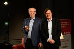 Prof. Dr. Helmut Grubmüller (rechts) mit Preisträger Prof. Dr. Gerd Gigerenzer.