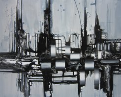 „Umbruch“, 80 x 100 cm , Acryl und Tusche auf Leinwand