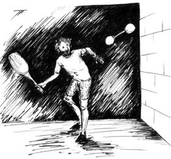 Fig.1: Playing squash with molecules.
